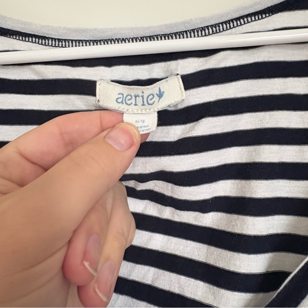 Aerie Women’s Soft Sleep Tank Blue & White Stripe - Size XL - Picture 2 of 5